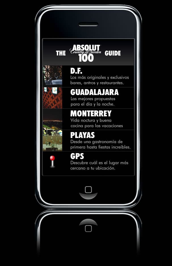 Absolut 100 mobile experience location view