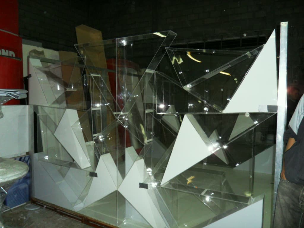 Construction detail inside the Absolut Glam installation