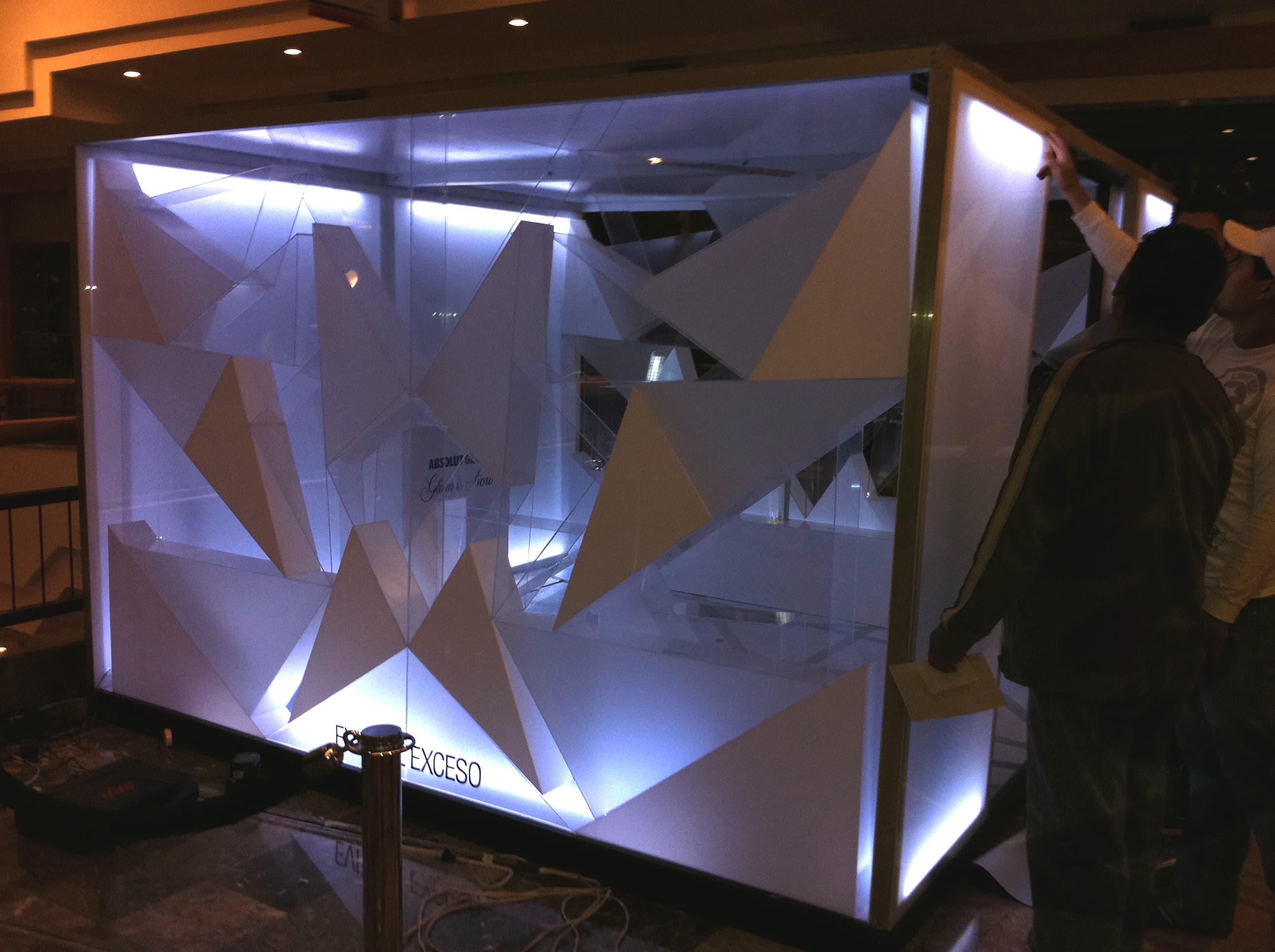 Completed Absolut Glam scenic installation