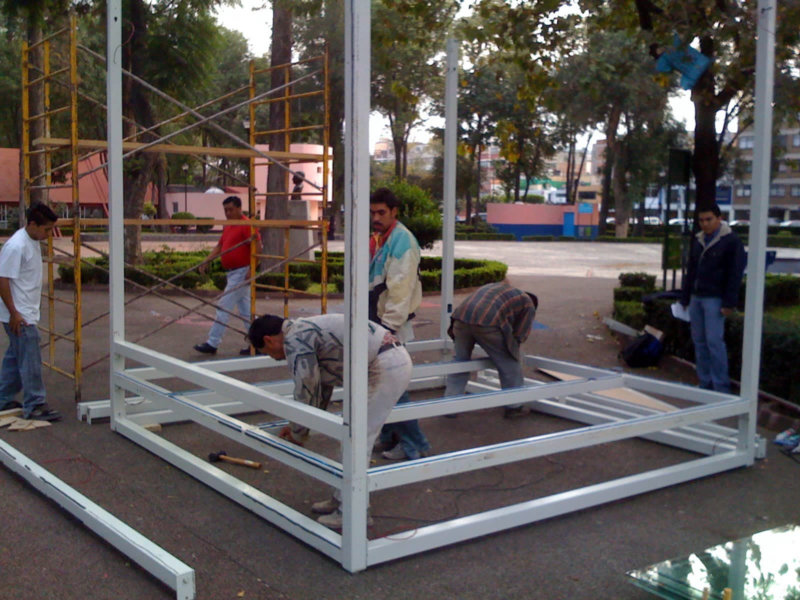 Physical structure under construction before public installation