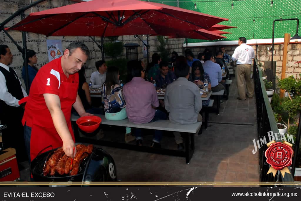 Guests participating in a hosted Jim Beam experience