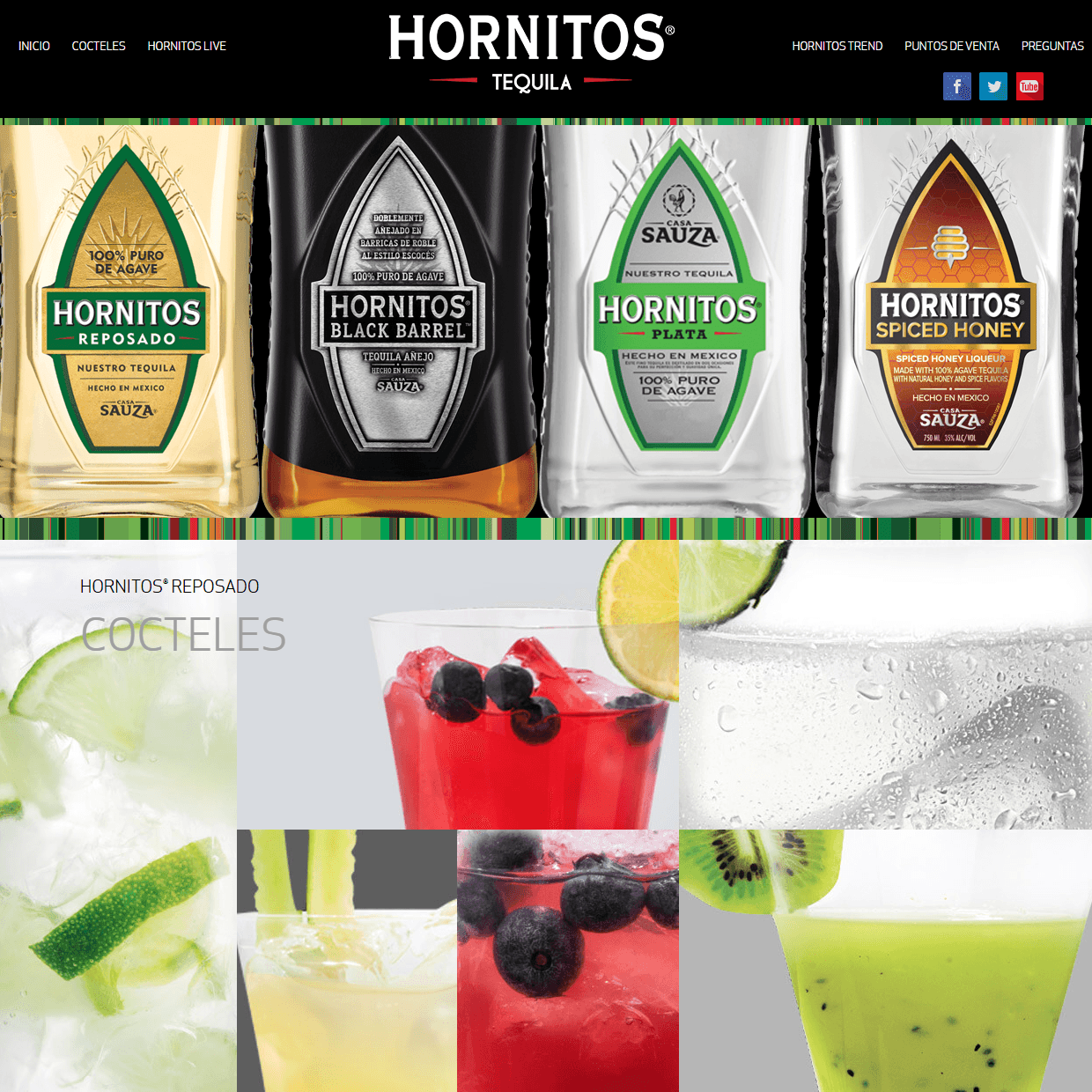 Archived Hornitos content-led website homepage