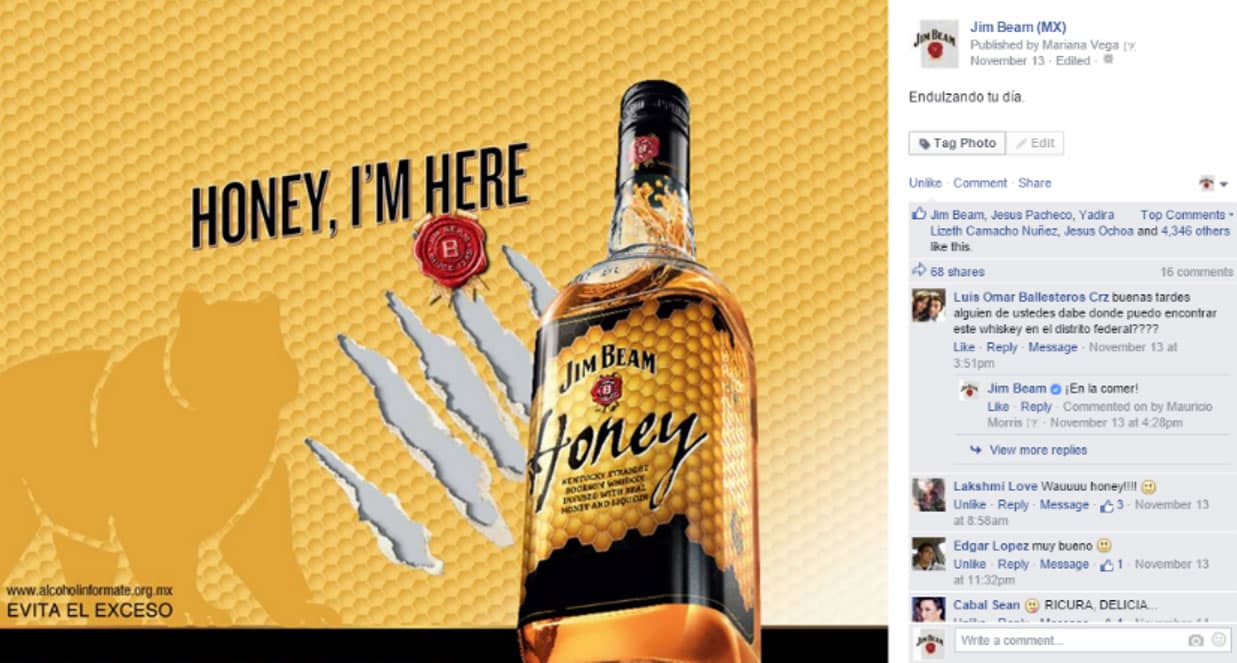 Archived Jim Beam Honey Facebook launch content