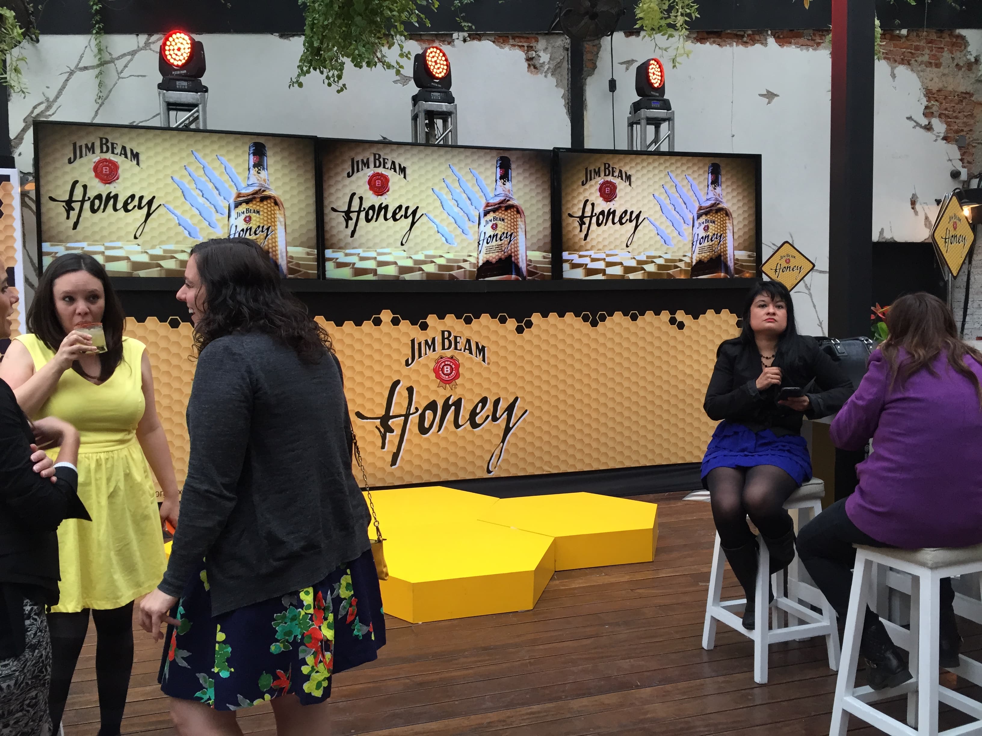 Jim Beam Honey launch environment with branded visual system