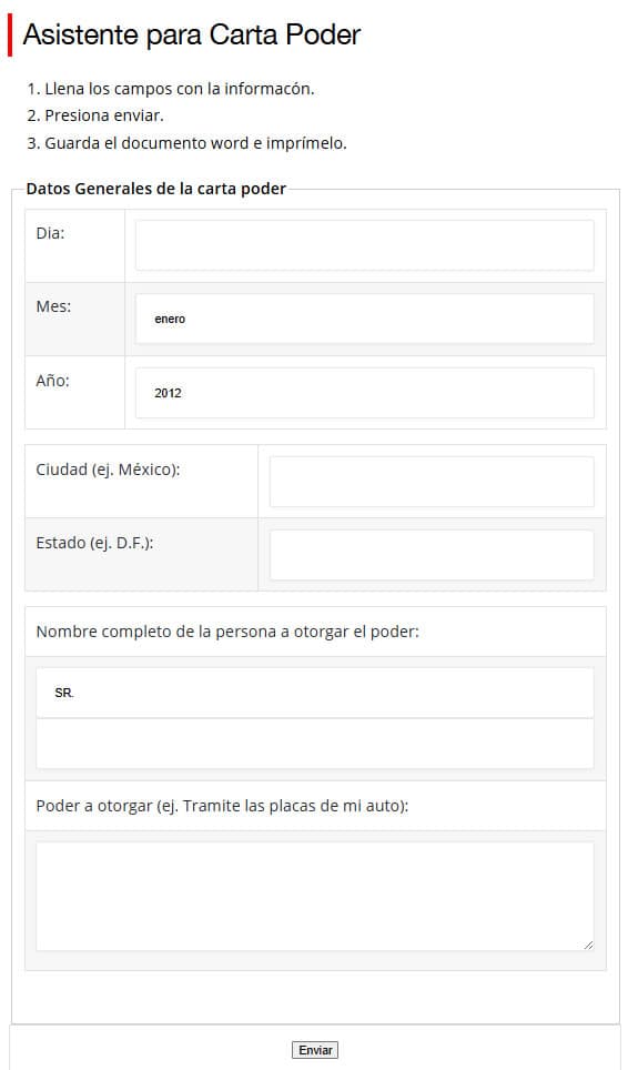 Ejemplode form-based power of attorney document generator